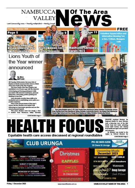 Nambucca Valley News Of The Area 1 December 2023