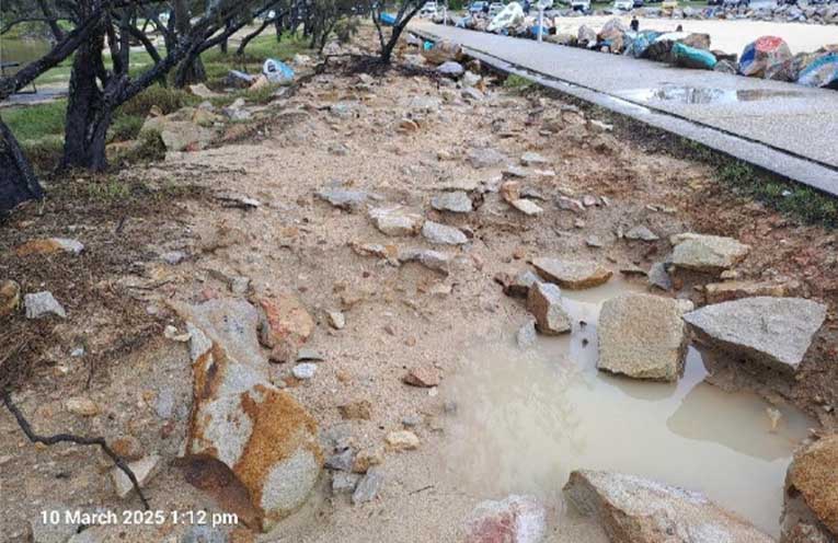 Erosion issues at the V-Wall to be addressed by Council