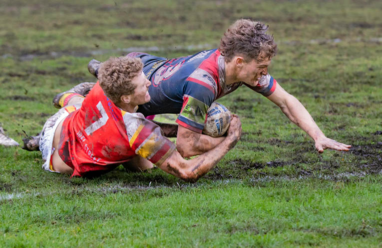 Try time for the Nambucca Roosters’ Jack Margetts during the First Grade Round 13 clash against Coffs Comets.