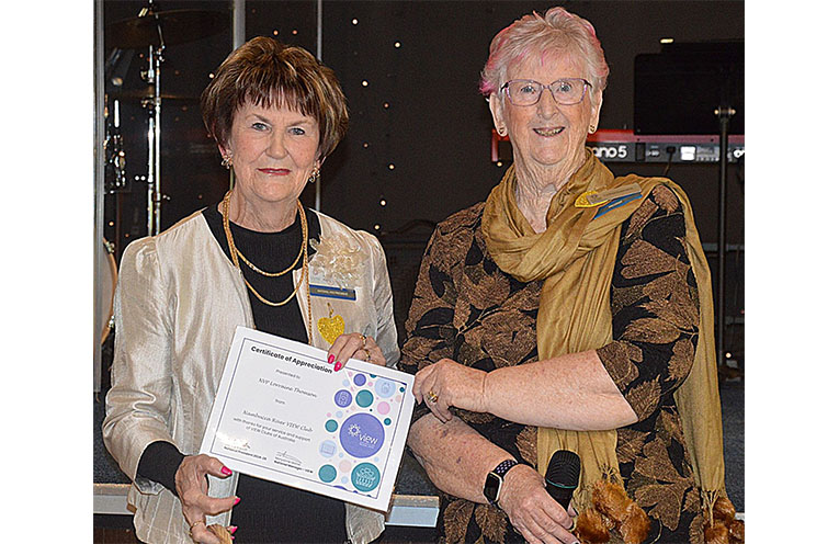 VIEW National Vice President Lorraine Thomson with Nambucca River VIEW Club President Cynthia Guyenette. Photo: supplied.