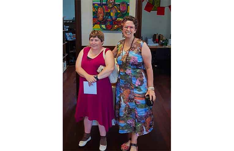 Art with Heart artist Kristine Reynolds with Art Facilitator Nelli Gallop.