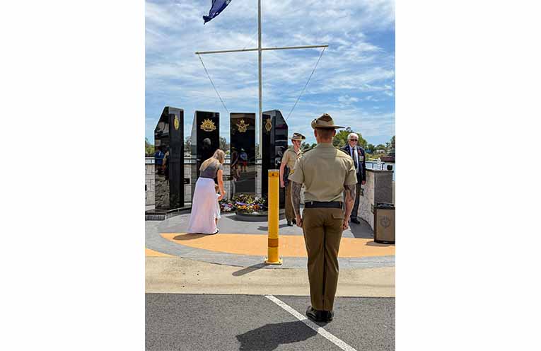 Soldiers from the 41st Battalion, The Royal NSW Regiment, provided the Catafalque Party at the Macksville Remembrance Day service. Photo: supplied.