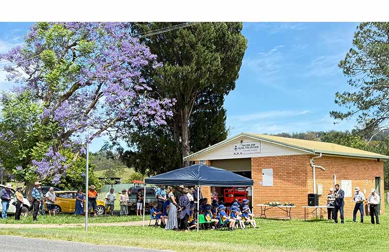 Remembrance Day at Taylors Arm Cenotaph. The commemorative address was given by Squadron Leader Billy Ward, No. 2 Squadron, RAAF Base Williamtown.