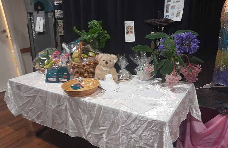 The auction items inspired lively bidding.