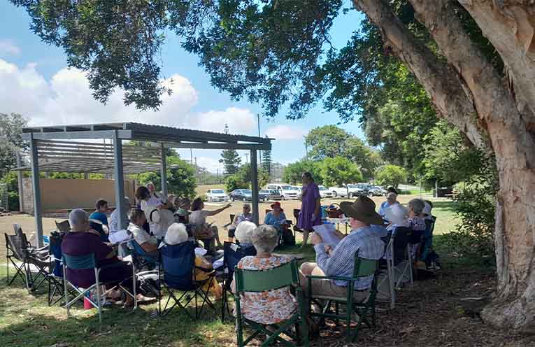 The Anglican Parish of Nambucca Valley combined service in the park.
