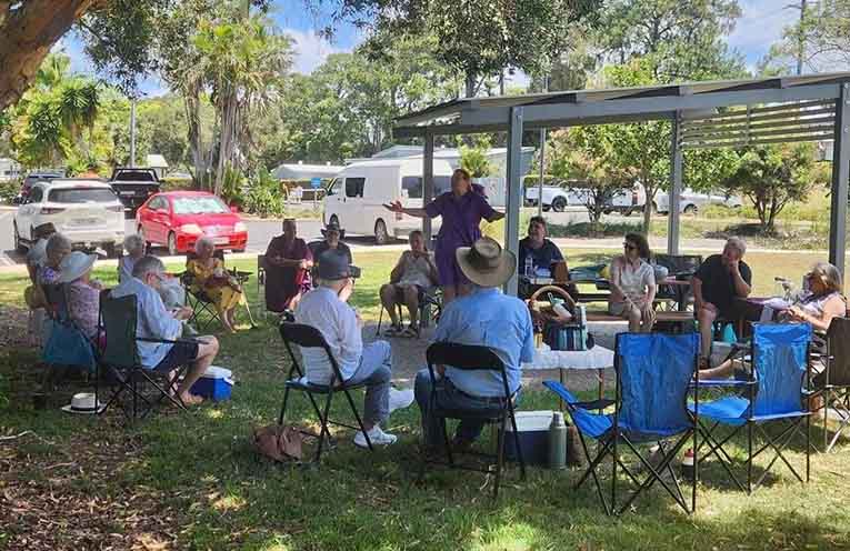 The Anglican Parish of Nambucca Valley combined service in the park.