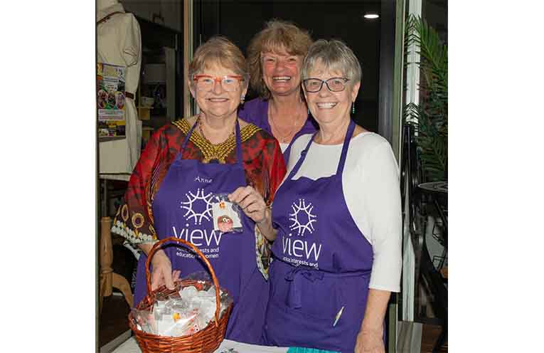 Anne Sutton, Michelle Walker and Linda Jerrison from the Nambucca Macksville Evening View Club. Photo: Mick Birtles.