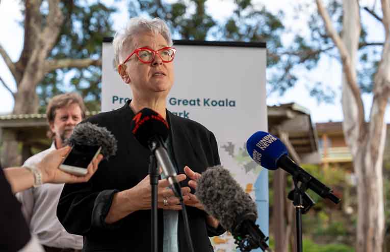 Minister for the Environment Penny Sharpe announces next steps in the creation of the GKNP. Photo: DCCEEW.
