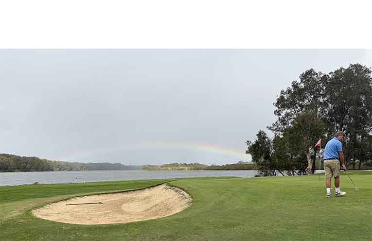 Rainbow in the distance but a false horizon for Dave Mattacott as he was lumbered with a one-armed partner at Nambucca on Saturday.