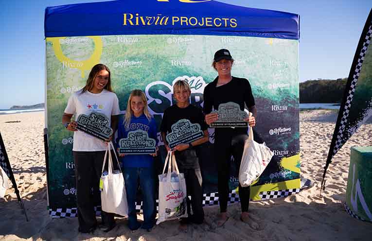 Under 16s girls winner Pearl Eaton, U14s winner Alanni Morris, Under 14s winner Max Goold and Under 16s winner Hugo Spierings.