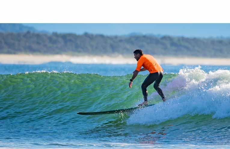 Local surfer Grant Ferguson will contest in the Burford Blanks Open 9 Foot division and the Golden Sands Old Malibu event at the 40th Logger Heads Malibu Classic.