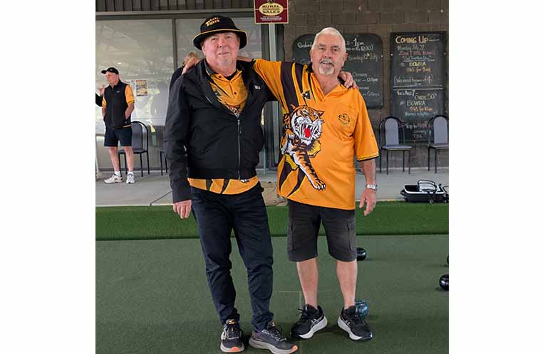 Major singles winner John “Cocko” Cochrane (left) and runner-up Peter “Nobby” Carlow (right). Photo: Supplied.