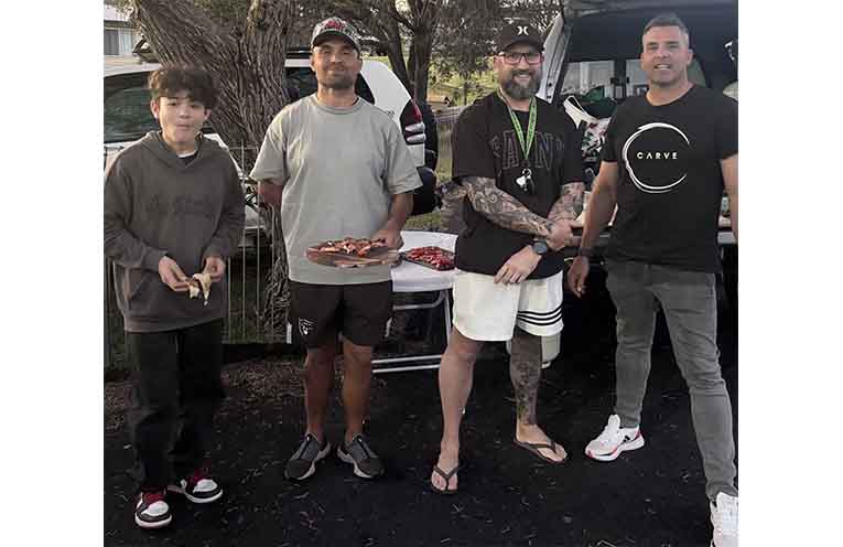 Church members Levi Madrid, Rodney Collins, Robbie Hay and Church Elder Grant Chislett.