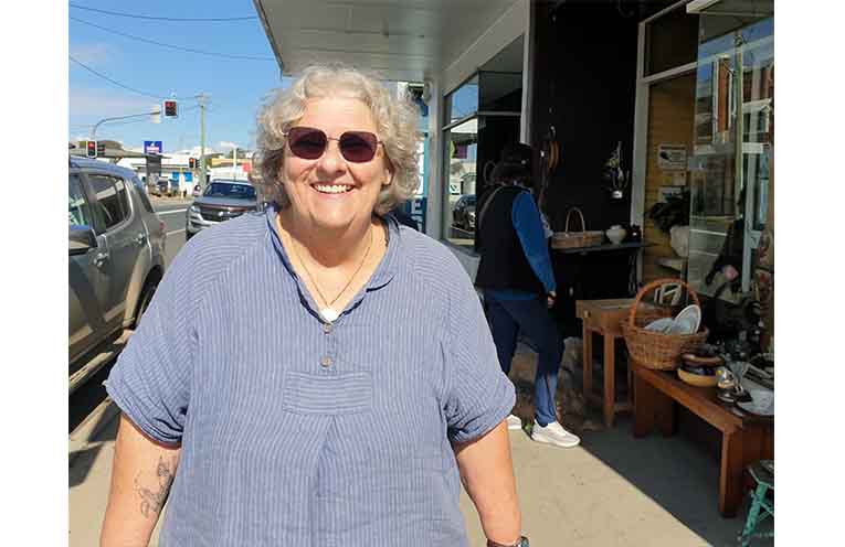 Bellingen tourist, Sue Gilbert at Macksville. Photo: Sharon Jane.