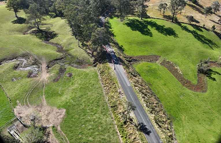 Road rebuild follows culverts’ collapse at Sauls Dairy
