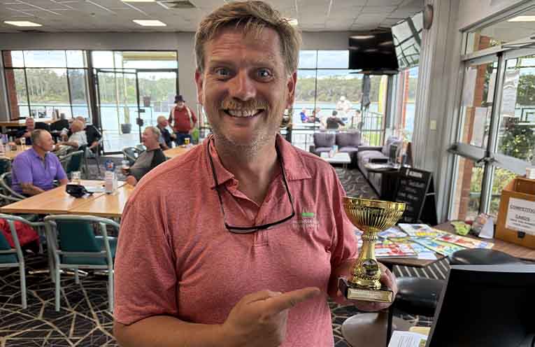Nathan Ison with the spoils of victory in the Kerry McCoy Cup.