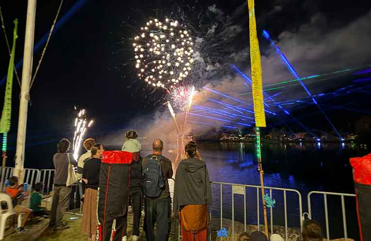 The grand finale of the Nambucca Valley Open Streets Festival, a 10-minute fireworks display. Photo: Supplied.