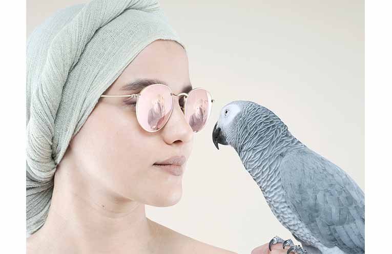 Petrina Hicks, The Self Awareness of African Grey Parrots 2024, image courtesy of the artist and Michael Reid (Sydney + Berlin).
