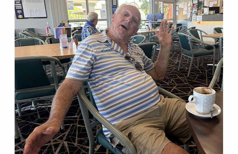 Peter Moxon was in high spirits after the win at Nambucca Heads on Saturday.