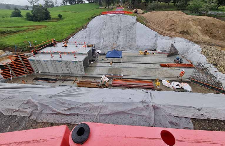 Work on Sauls Dairy culvert hits new milestone, despite weeks of rain