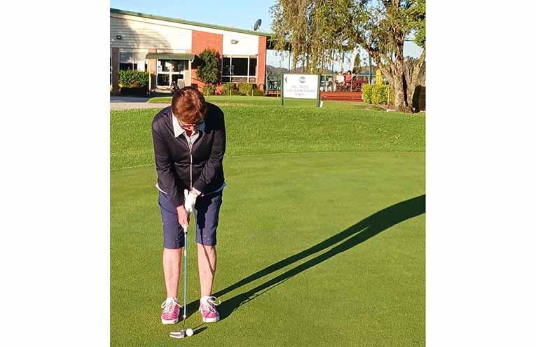 New golfer Caz McPherson is one of the graduates of a golfing clinic for females run by Nambucca professional Grant Rickwood.